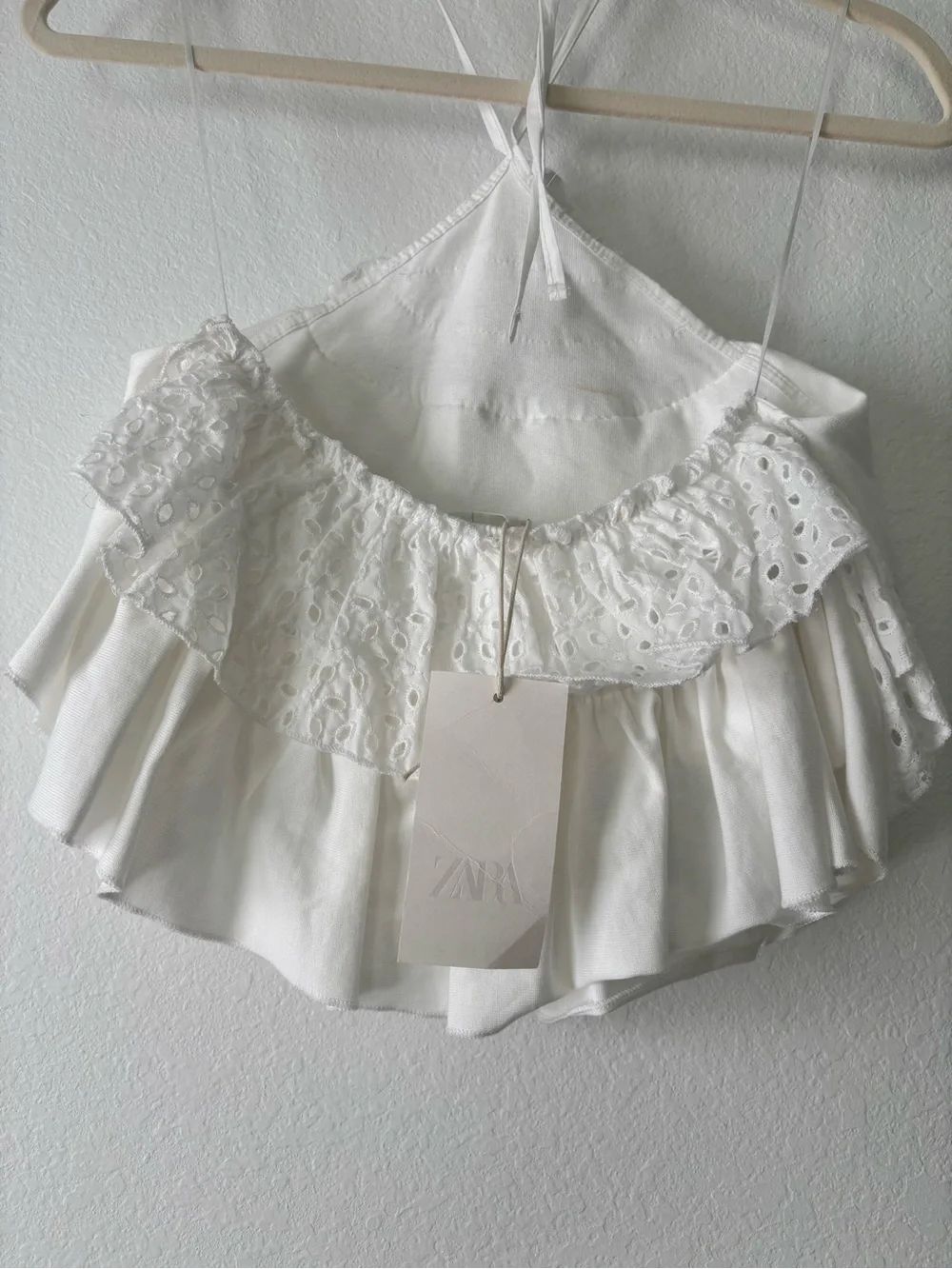 White Ruffled Halter Sundress - Picture 2 of 4